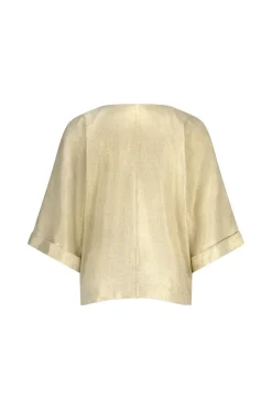 Dames blouse korte mouw goud