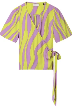 Dames blouse korte mouw geel
