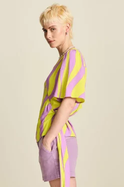 Dames blouse korte mouw geel