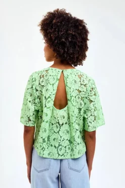 Dames blouse korte mouw groen