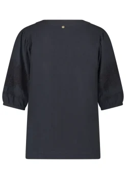 Dames blouse korte mouw grijs