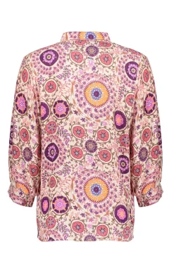 Dames blouse korte mouw paars