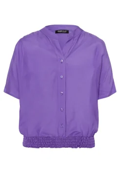 Dames blouse korte mouw paars