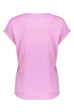 Dames blouse korte mouw paars