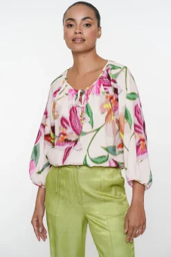Dames blouse korte mouw rose