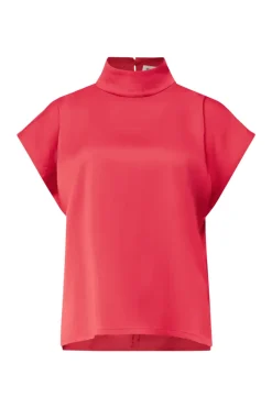 Dames blouse korte mouw rood