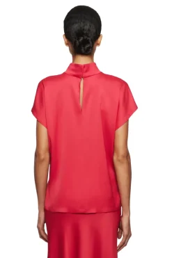 Dames blouse korte mouw rood