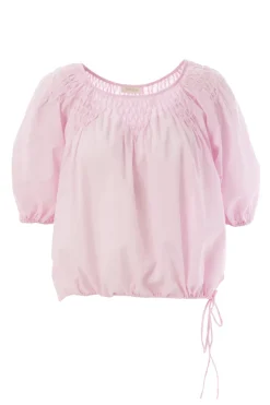 Dames blouse korte mouw rose