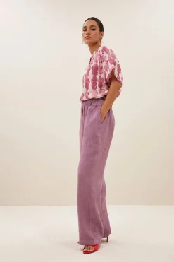 Dames blouse korte mouw rose