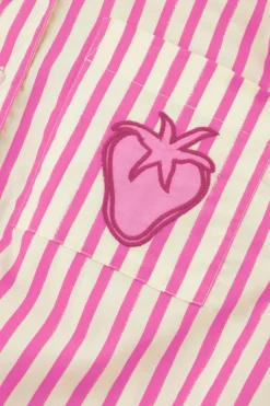 Dames blouse korte mouw rose