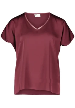 Dames blouse korte mouw rood