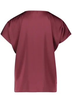 Dames blouse korte mouw rood