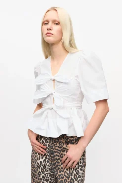 Dames blouse korte mouw wit