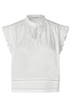 Dames blouse korte mouw wit