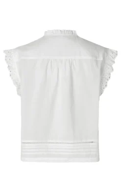 Dames blouse korte mouw wit