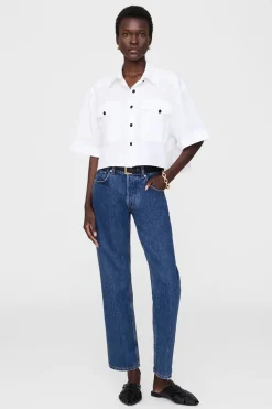 Dames blouse korte mouw wit