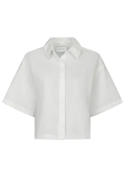 Dames blouse korte mouw wit