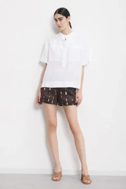 Dames blouse korte mouw wit