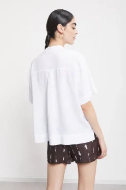 Dames blouse korte mouw wit