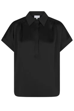 Dames blouse korte mouw zwart