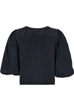Dames blouse korte mouw zwart