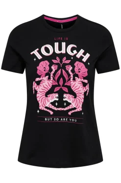 Dames blouse korte mouw zwart