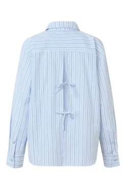 Dames blouse lange mouw blauw