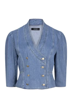 Dames blouse lange mouw blauw