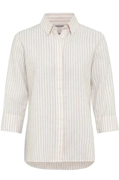 Dames blouse lange mouw bruin