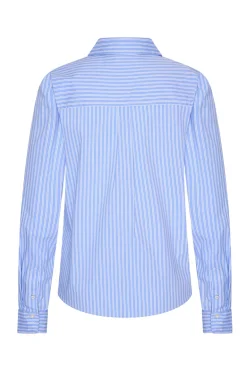 Dames blouse lange mouw blauw