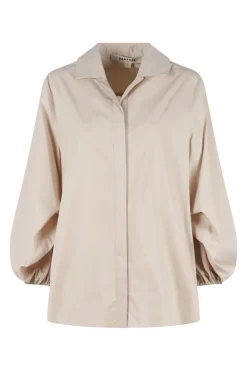 Dames blouse lange mouw bruin