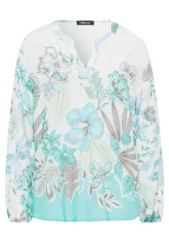 Dames blouse lange mouw blauw
