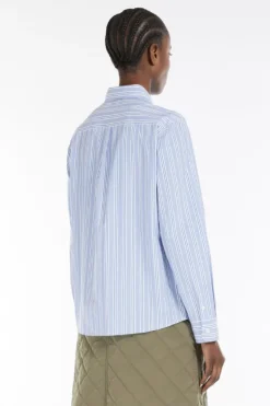 Dames blouse lange mouw blauw