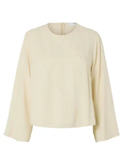 Dames blouse lange mouw bruin
