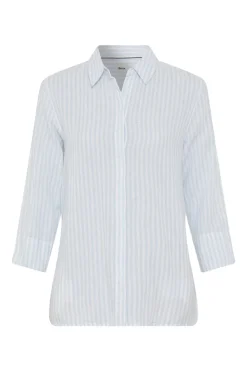 Dames blouse lange mouw blauw