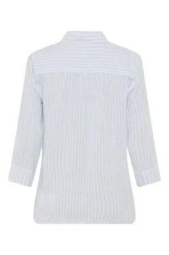 Dames blouse lange mouw blauw