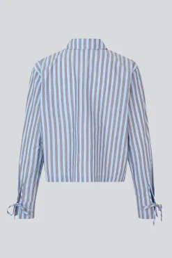 Dames blouse lange mouw blauw