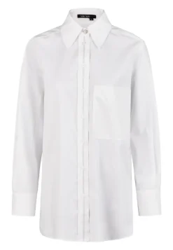 Dames blouse lange mouw blauw