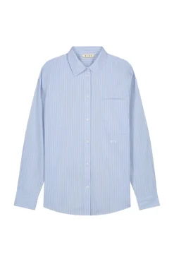 Dames blouse lange mouw blauw