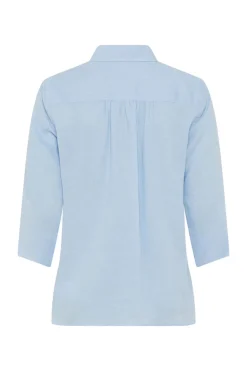 Dames blouse lange mouw blauw