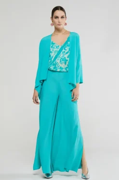 Dames blouse lange mouw blauw