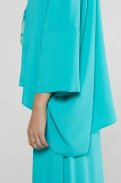 Dames blouse lange mouw blauw