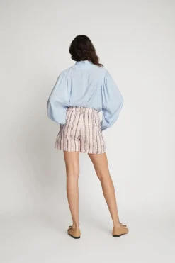 Dames blouse lange mouw blauw