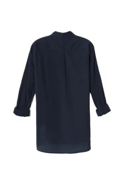Dames blouse lange mouw blauw