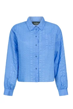Dames blouse lange mouw blauw