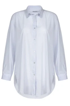 Dames blouse lange mouw blauw