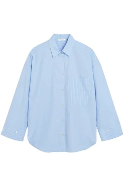 Dames blouse lange mouw blauw