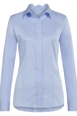 Dames blouse lange mouw blauw