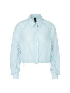 Dames blouse lange mouw blauw