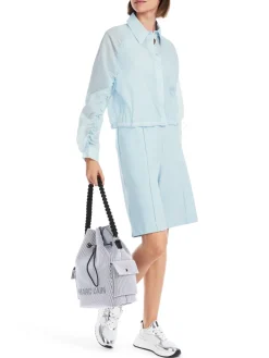 Dames blouse lange mouw blauw